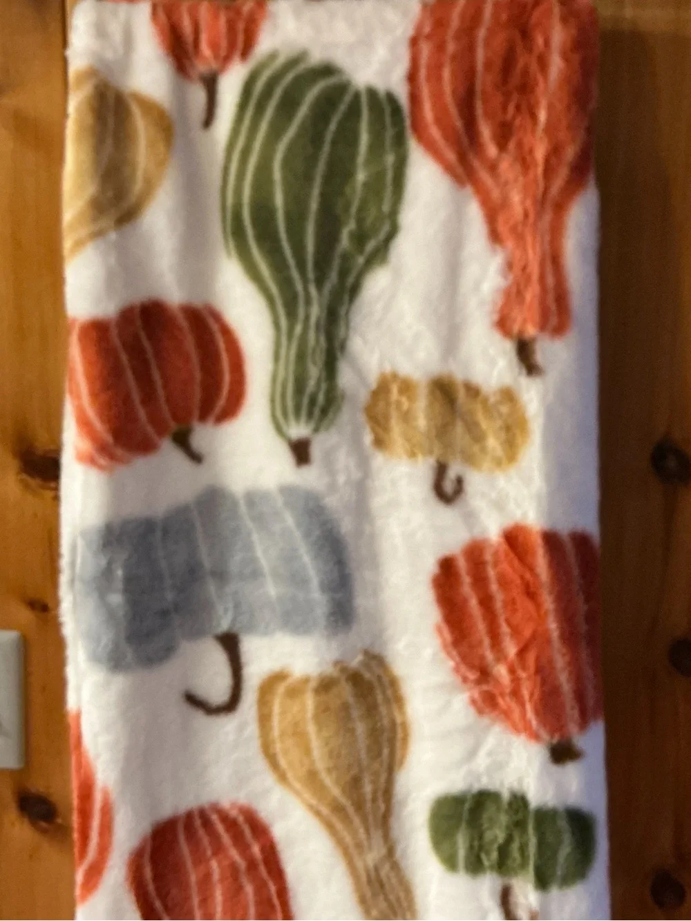 The Farmhouse by Rachel Ashwell Block Print Pumpkins Printed Koda Faux-Fur Throw
